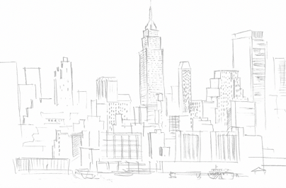 New York Skyline Grey