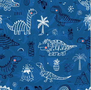 Dino Blue & White