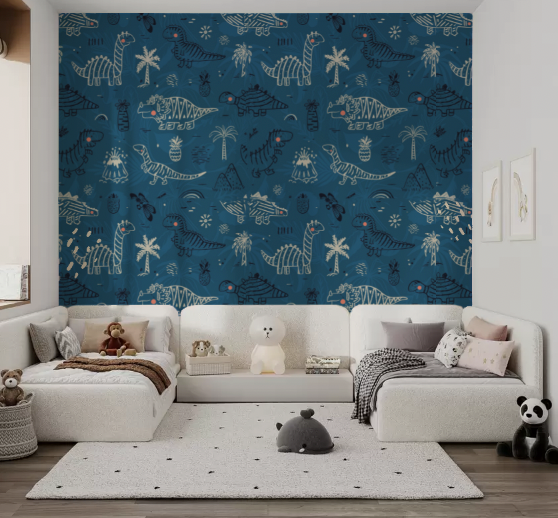 Dino Blue & White