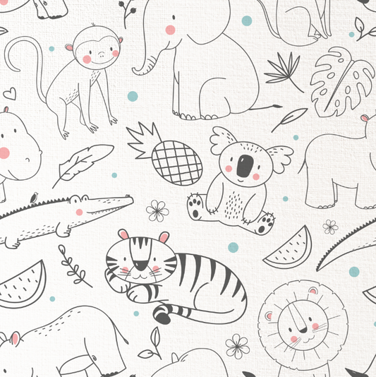 Animales Gris y Rosa